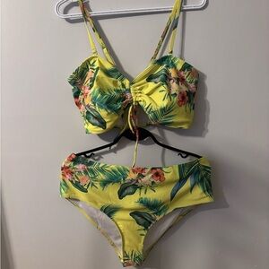 365O Source Unknown Yellow Floral Bikini set